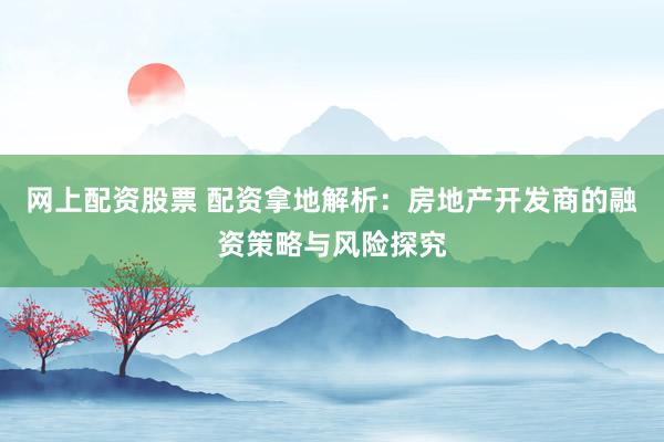 网上配资股票 配资拿地解析：房地产开发商的融资策略与风险探究