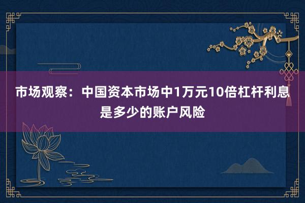 市场观察：中国资本市场中1万元10倍杠杆利息是多少的账户风险