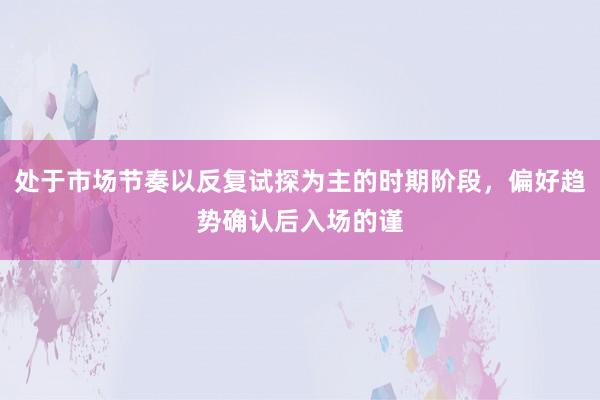 处于市场节奏以反复试探为主的时期阶段，偏好趋势确认后入场的谨