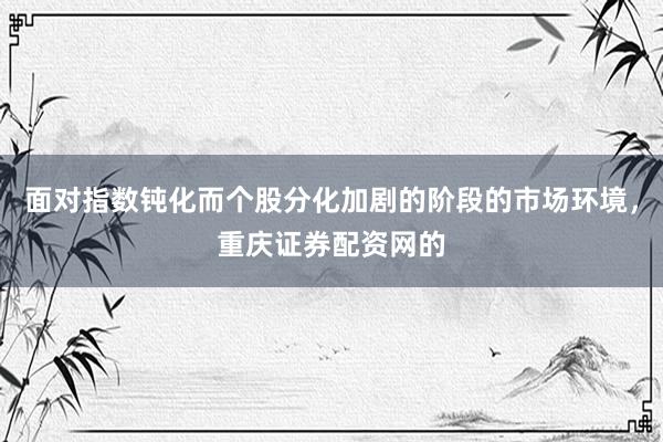 面对指数钝化而个股分化加剧的阶段的市场环境，重庆证券配资网的