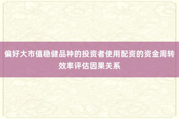 偏好大市值稳健品种的投资者使用配资的资金周转效率评估因果关系