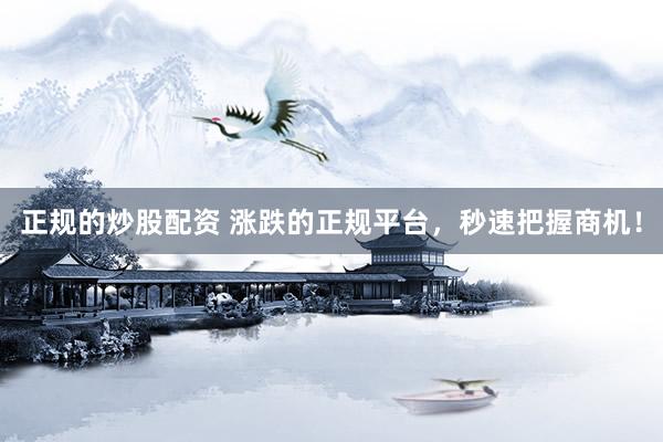 正规的炒股配资 涨跌的正规平台，秒速把握商机！