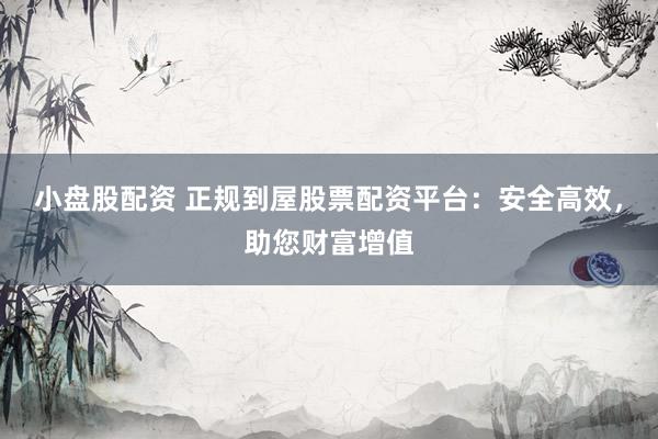 小盘股配资 正规到屋股票配资平台：安全高效，助您财富增值