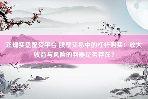 正规实盘配资平台 股票交易中的杠杆购买：放大收益与风险的利器是否存在？