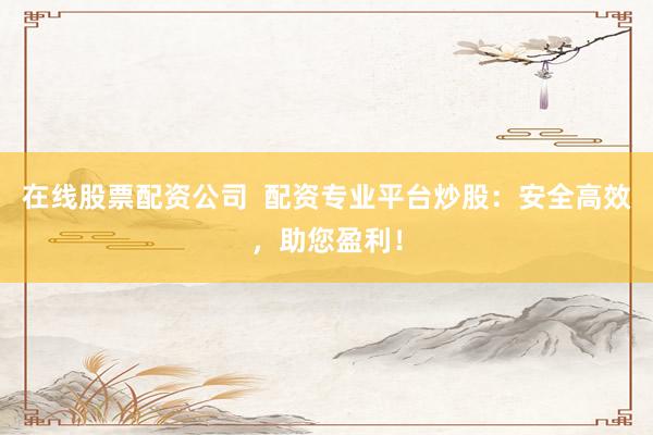 在线股票配资公司 配资专业平台炒股:安全高效,助您盈利!