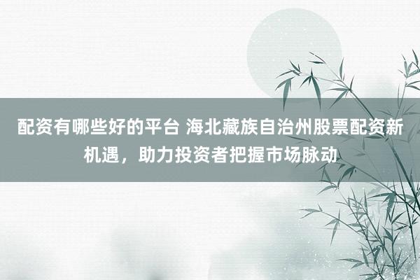 配资有哪些好的平台 海北藏族自治州股票配资新机遇，助力投资者把握市场脉动